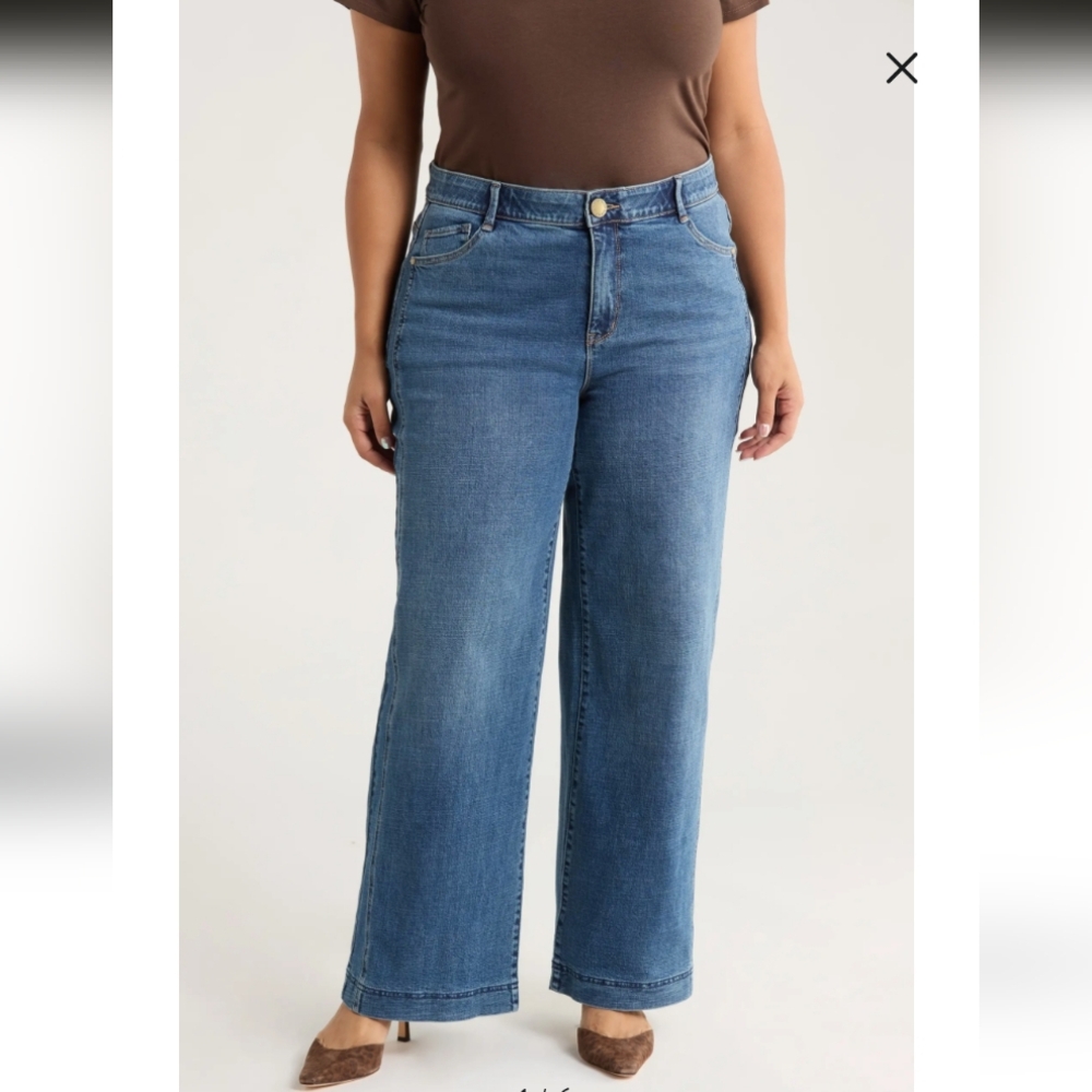 Wit & Wisdom Gracie Skyrise Double Side Seam Wide Leg Jeans- 16